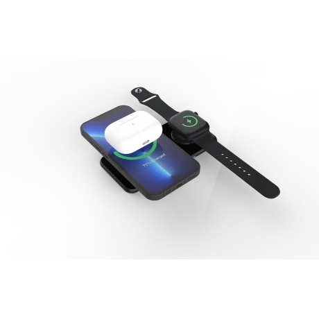 Încărcător wireless SWISSTEN 2 în 1, negru