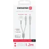 Încărcător wireless Swissten 2 în 1 pentru Apple Watch și Lightning, USB-C 1.2 M, alb