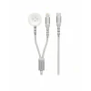 Încărcător wireless Swissten 2 în 1 pentru Apple Watch și Lightning, USB-C 1.2 M, alb