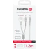 Încărcător wireless SWISSTEN 2 în 1 pentru Apple Watch și USB-C, USB-C 1,2 m, alb