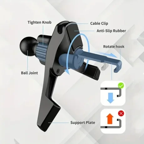 iPEAX CLIP DE SUPORT AUTO-2 NEGRU