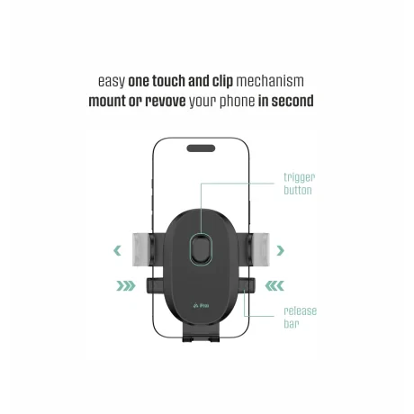 iPEAX CLIP DE SUPORT PENTRU BORDUL DE BORD AUTO-1 NEGRU