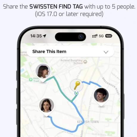 LOCALIZATOR INTELIGENT SWISSTEN FIND TAG CU FUNCȚIA APPLE FIND MY, NEGRU