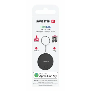 LOCALIZATOR INTELIGENT SWISSTEN FIND TAG CU FUNCȚIA APPLE FIND MY, NEGRU