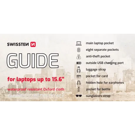 RUCSAC LAPTOP SWISSTEN GUIDE 15.6&amp;quot; NEGRU