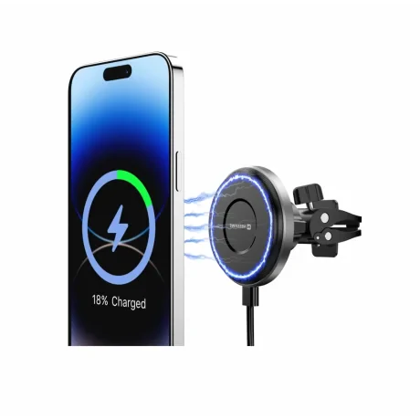SUPORT AUTO MAGNETIC SWISSTEN AIRHOLD CU ÎNCĂRCĂTOR WIRELESS 15W / 7.5W (compatibil MagSafe)