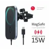 SUPORT AUTO MAGNETIC SWISSTEN CU ÎNCĂRCĂTOR WIRELESS 15W (compatibil MagSafe)