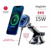SUPORT AUTO MAGNETIC SWISSTEN CU ÎNCĂRCĂTOR WIRELESS 15W PENTRU BORDUL DE BORD (compatibil cu MagSafe)