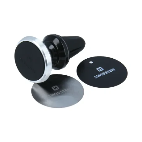 SUPORT AUTO MAGNETIC SWISSTEN S-GRIP GRIZI DE AER AV-M9 NEGRU-ARGENTIU