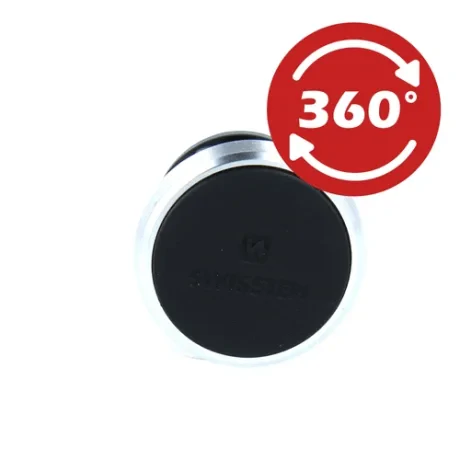 SUPORT AUTO MAGNETIC SWISSTEN S-GRIP GRIZI DE AER AV-M9 NEGRU-ARGENTIU