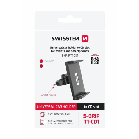 SUPORT AUTO PENTRU TABLETĂ SWISSTEN S-GRIP T1-CD1