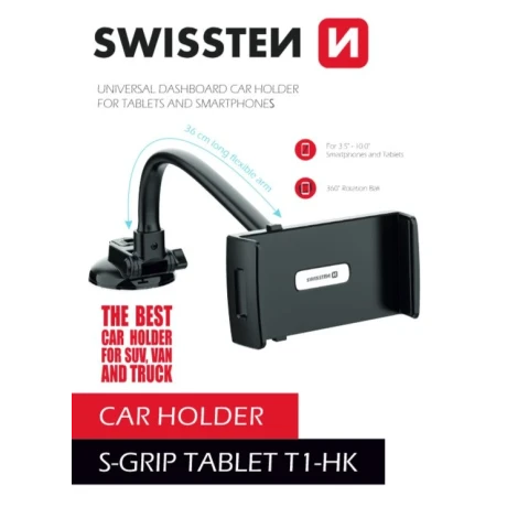 SUPORT AUTO PENTRU TABLETĂ SWISSTEN S-GRIP T1-HK
