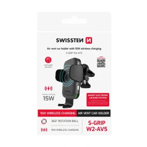 SUPORT AUTO SWISSTEN CU ÎNCĂRCĂTOR WIRELESS S-GRIP W2-AV5