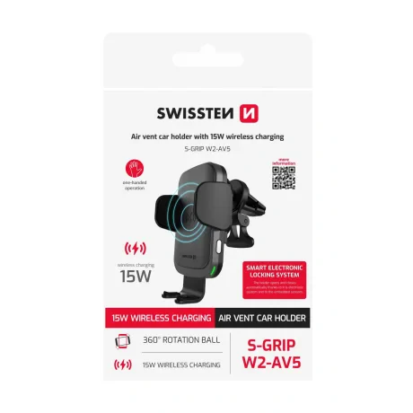 SUPORT AUTO SWISSTEN CU ÎNCĂRCĂTOR WIRELESS S-GRIP W2-AV5