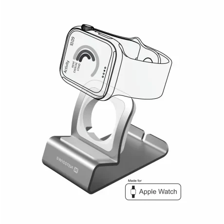 SUPORT DIN ALUMINIU SWISSTEN PENTRU APPLE WATCH ARGINTIU