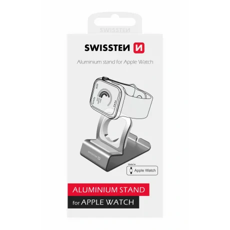 SUPORT DIN ALUMINIU SWISSTEN PENTRU APPLE WATCH ARGINTIU