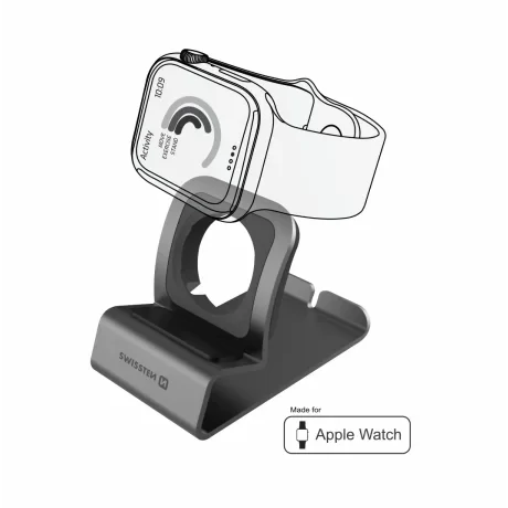 SUPORT DIN ALUMINIU SWISSTEN PENTRU APPLE WATCH GRI