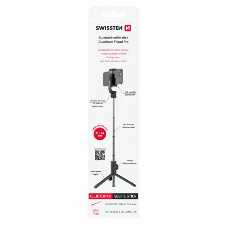 SWISSTEN BASTON SELFIE CU BLUETOOTH, TREPIDĂ DIN ALUMINIU PRO