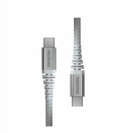 CABLU DE DATE SWISSTEN ARMAT CU ARAMIDĂ USB-C / USB-C 1.5 M ALB