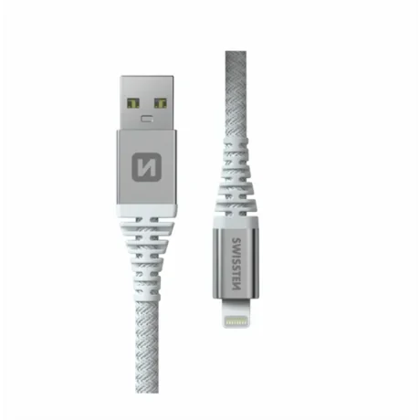 CABLU DE DATE SWISSTEN CU ARAMIDĂ RANFORSATĂ USB / LIGHTNING 1.5 M ALB