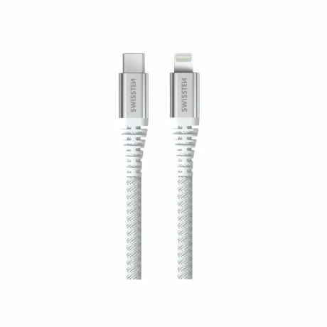 CABLU DE DATE SWISSTEN CU ARAMIDĂ RANFORSATĂ USB / LIGHTNING 1.5 M ALB