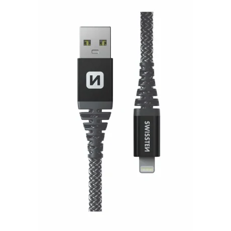CABLU DE DATE SWISSTEN CU ARAMIDĂ RANFORSATĂ USB / LIGHTNING 1,5 M ANTRACIT