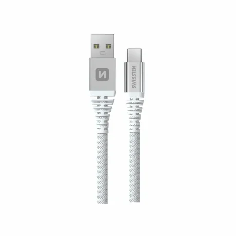 CABLU DE DATE SWISSTEN CU ARAMIDĂ RANFORSATĂ USB / USB-C 1.5 M ALB