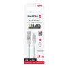 CABLU DE DATE SWISSTEN CU ARAMIDĂ RANFORSATĂ USB / USB-C 1.5 M ALB