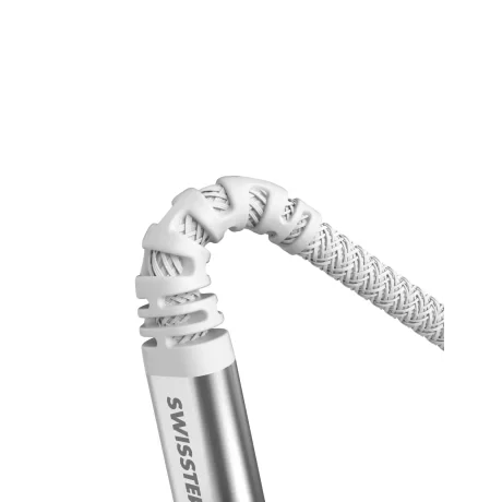 CABLU DE DATE SWISSTEN CU ARAMIDĂ RANFORSATĂ USB / USB-C 1.5 M ALB