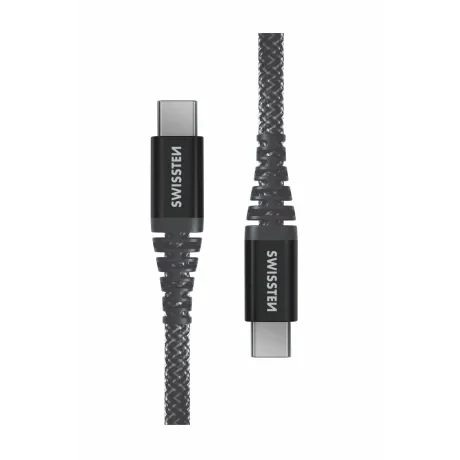 CABLU DE DATE SWISSTEN RANFORSAT CU ARAMIDĂ USB-C / USB-C 1.5 M ANTRACIT