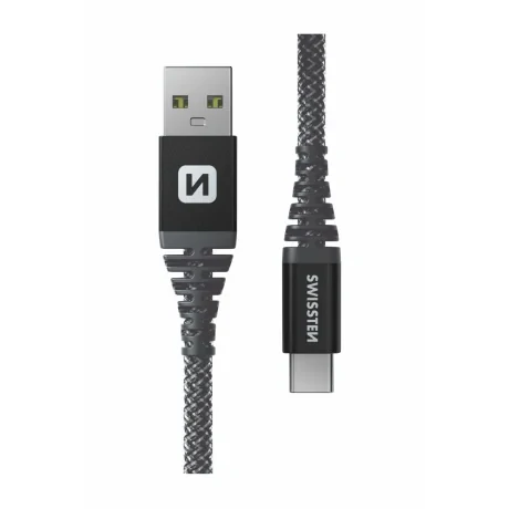 CABLU DE DATE SWISSTEN RANFORSAT CU ARAMIDĂ USB / USB-C 1.5 M ANTRACIT