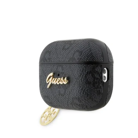 Carcasă Guess 4G Script PC/PU Charm pentru AirPods Pro 2, neagră