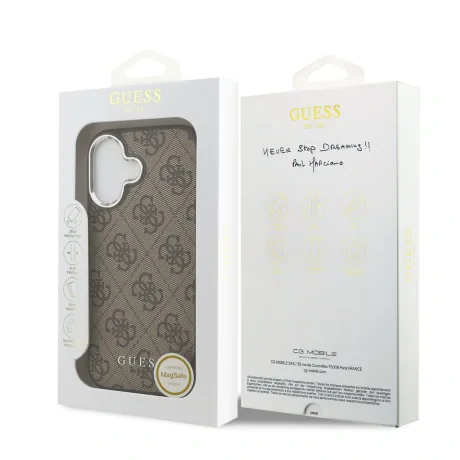 Husă spate Guess 4G MagSafe pentru iPhone 17, maro