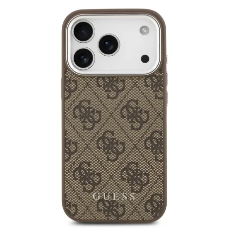 Husă spate Guess 4G MagSafe pentru iPhone 17 Pro, maro