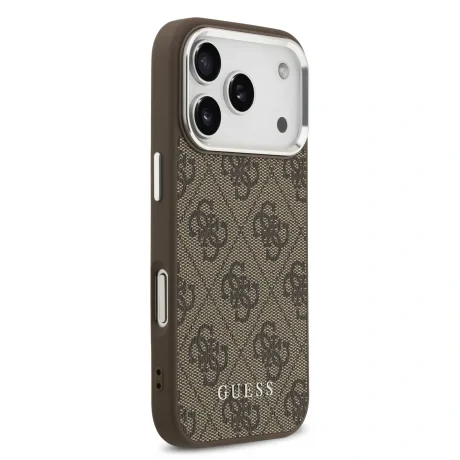 Husă spate Guess 4G MagSafe pentru iPhone 17 Pro, maro