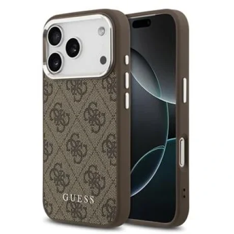 Husă spate Guess 4G MagSafe pentru iPhone 17 Pro Max, maro