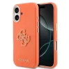 Husă spate Guess cu logo din rășină PU pentru iPhone 17, portocalie