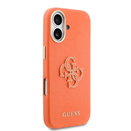 Husă spate Guess cu logo din rășină PU pentru iPhone 17, portocalie