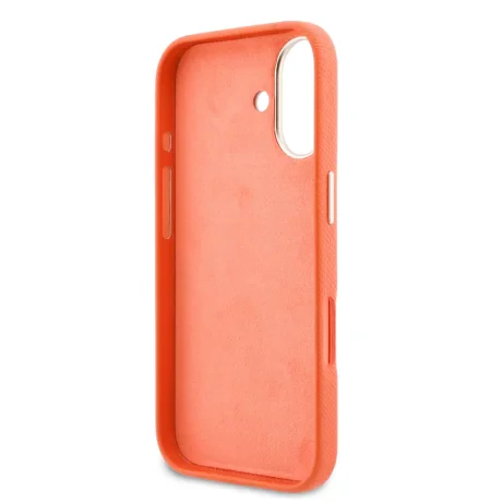 Husă spate Guess cu logo din rășină PU pentru iPhone 17, portocalie
