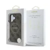 Husă spate Guess din piele PU 4G cu inel colorat MagSafe pentru iPhone 16, maro