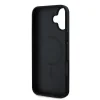 Husă spate Guess din piele PU 4G cu inel colorat MagSafe pentru iPhone 16, neagră
