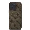 Husă spate Guess din piele PU 4G cu inel colorat MagSafe pentru iPhone 16 Pro Max, maro
