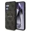 Husa spate Guess din piele PU 4G cu inel colorat MagSafe pentru Samsung Galaxy S25, maro