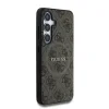 Husa spate Guess din piele PU 4G cu inel colorat MagSafe pentru Samsung Galaxy S25, maro