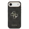 Husa spate Guess din piele PU 4G cu logo metalic, cadru auriu, pentru iPhone Air, neagră