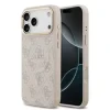 Husa spate Guess din piele PU 4G cu ramă aurie MagSafe pentru iPhone 17 Pro Max, roz
