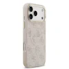 Husa spate Guess din piele PU 4G cu ramă aurie MagSafe pentru iPhone 17 Pro Max, roz