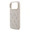 Husa spate Guess din piele PU 4G cu ramă aurie MagSafe pentru iPhone 17 Pro Max, roz
