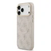 Husa spate Guess din piele PU 4G cu ramă aurie MagSafe pentru iPhone 17 Pro Max, roz