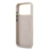 Husa spate Guess din piele PU 4G cu ramă aurie MagSafe pentru iPhone 17 Pro Max, roz
